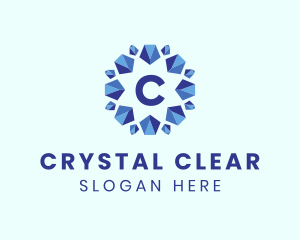 Crystal Flower Pattern logo design