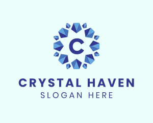 Crystal Flower Pattern logo design