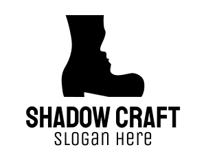 Boot Face Silhouette logo design