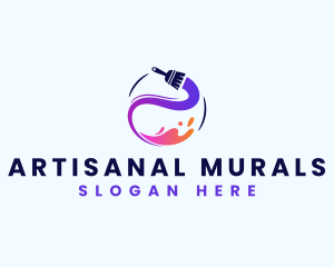 Painting Brush Mural logo design