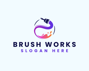 Painting Brush Mural logo design