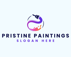 Painting Brush Mural logo design