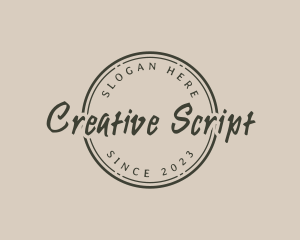 Simple Script Circle logo design