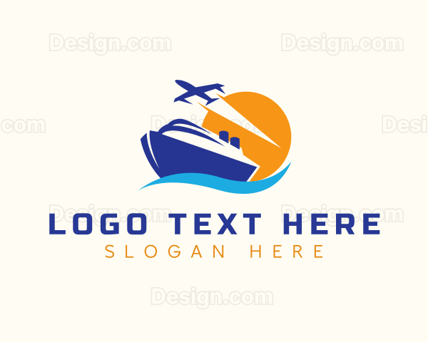 Cruise Plane Travel Logo