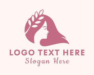 Headpiece - Beauty Leaf Woman logo design
