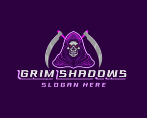 Grim Reaper Scythe logo design