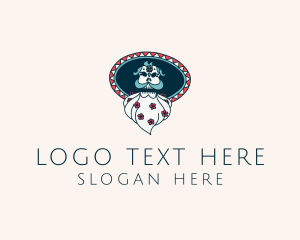 Floral Bearded Skull logo