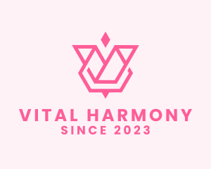 Pink Spa Letter V logo design