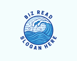 Ocean Wave Tsunami logo design