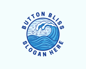 Ocean Wave Tsunami logo design