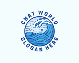 Ocean Wave Tsunami logo design