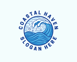 Ocean Wave Tsunami logo design