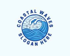 Ocean Wave Tsunami logo design