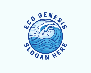 Ocean Wave Tsunami logo design