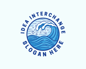 Ocean Wave Tsunami logo design