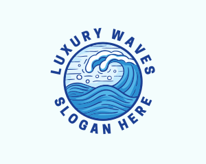 Ocean Wave Tsunami logo design