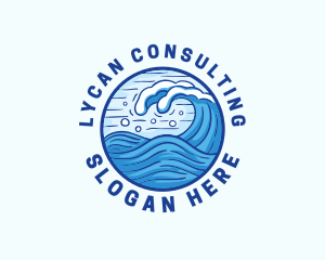 Ocean Wave Tsunami logo design