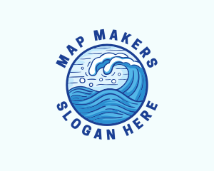 Ocean Wave Tsunami logo design