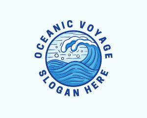 Ocean Wave Tsunami logo design