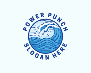 Ocean Wave Tsunami logo design