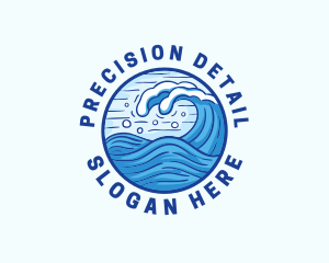 Ocean Wave Tsunami logo design