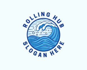 Ocean Wave Tsunami logo design