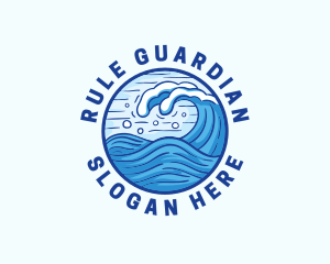 Ocean Wave Tsunami logo design