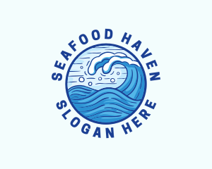 Ocean Wave Tsunami logo design