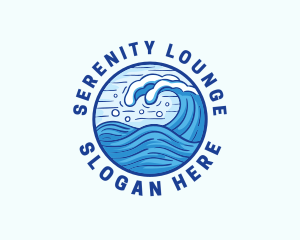 Ocean Wave Tsunami logo design