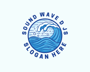 Ocean Wave Tsunami logo design