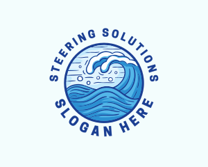 Ocean Wave Tsunami logo design