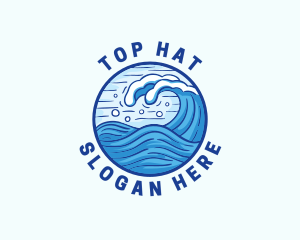 Ocean Wave Tsunami logo design