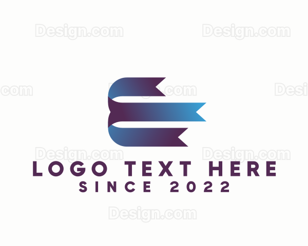 Ribbon Letter E Company Logo