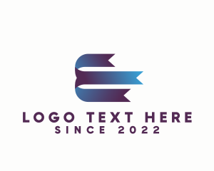 Ribbon Letter E Company logo design