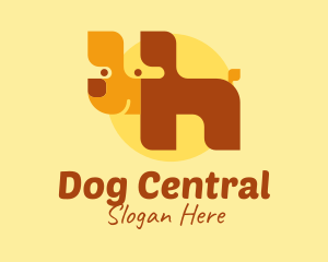 Minimalist Dog Shape logo design