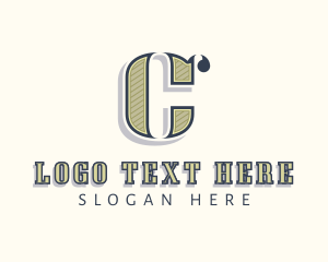 Retro Marketing Business Letter C logo