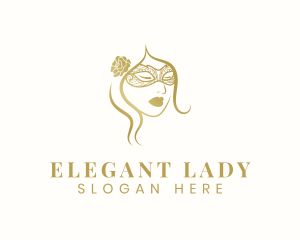 Feminine Masquerade Lady logo design