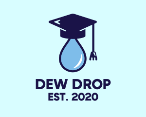 Droplet Graduation Cap logo design