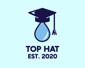 Droplet Graduation Cap logo design