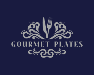 Cutlery Gourmet Bistro logo design