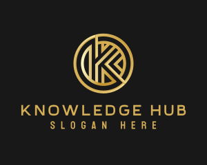 Shiny Luxury Coin Letter K logo design