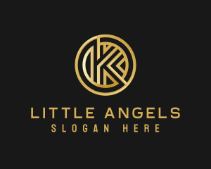 Shiny Luxury Coin Letter K logo design