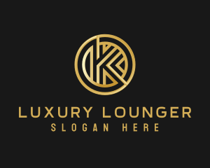 Shiny Luxury Coin Letter K logo design