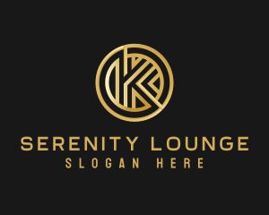 Shiny Luxury Coin Letter K logo design