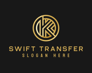 Shiny Luxury Coin Letter K logo design