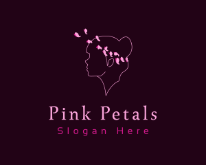 Pink Butterfly Woman logo design