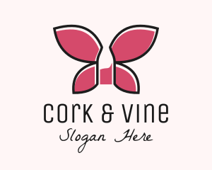 Wine Bottle Wing logo design