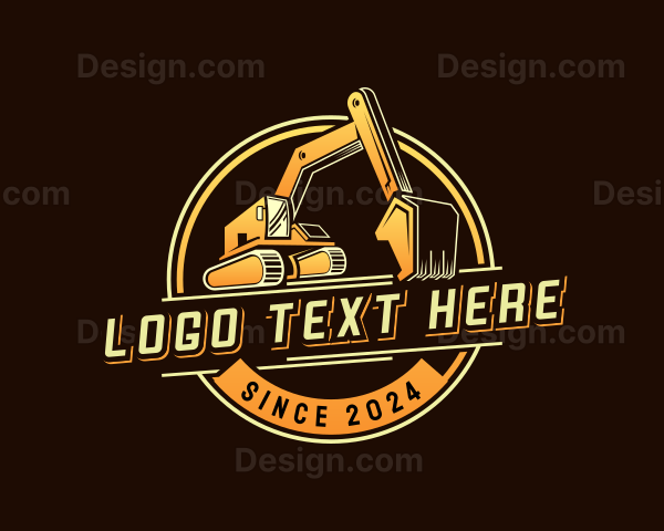 Excavator Machinery Contractor Logo