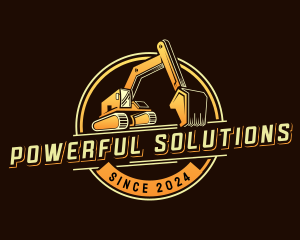 Excavator Machinery Contractor logo design