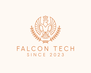 Royal Falcon Wreath logo design